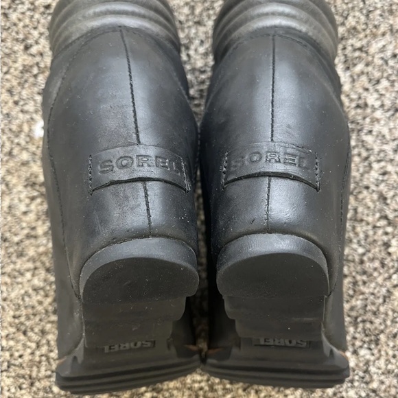 Sorel Conquest Womens Black Leather Wedge Snow Boots Size 8 NL2337-010 - Picture 5 of 7